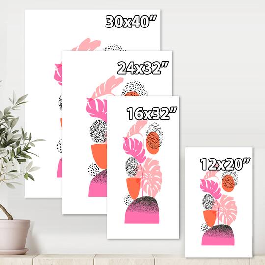 Designart - Geometric Moon & Sun Shapes With Tropical Leaves